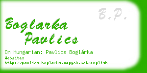 boglarka pavlics business card